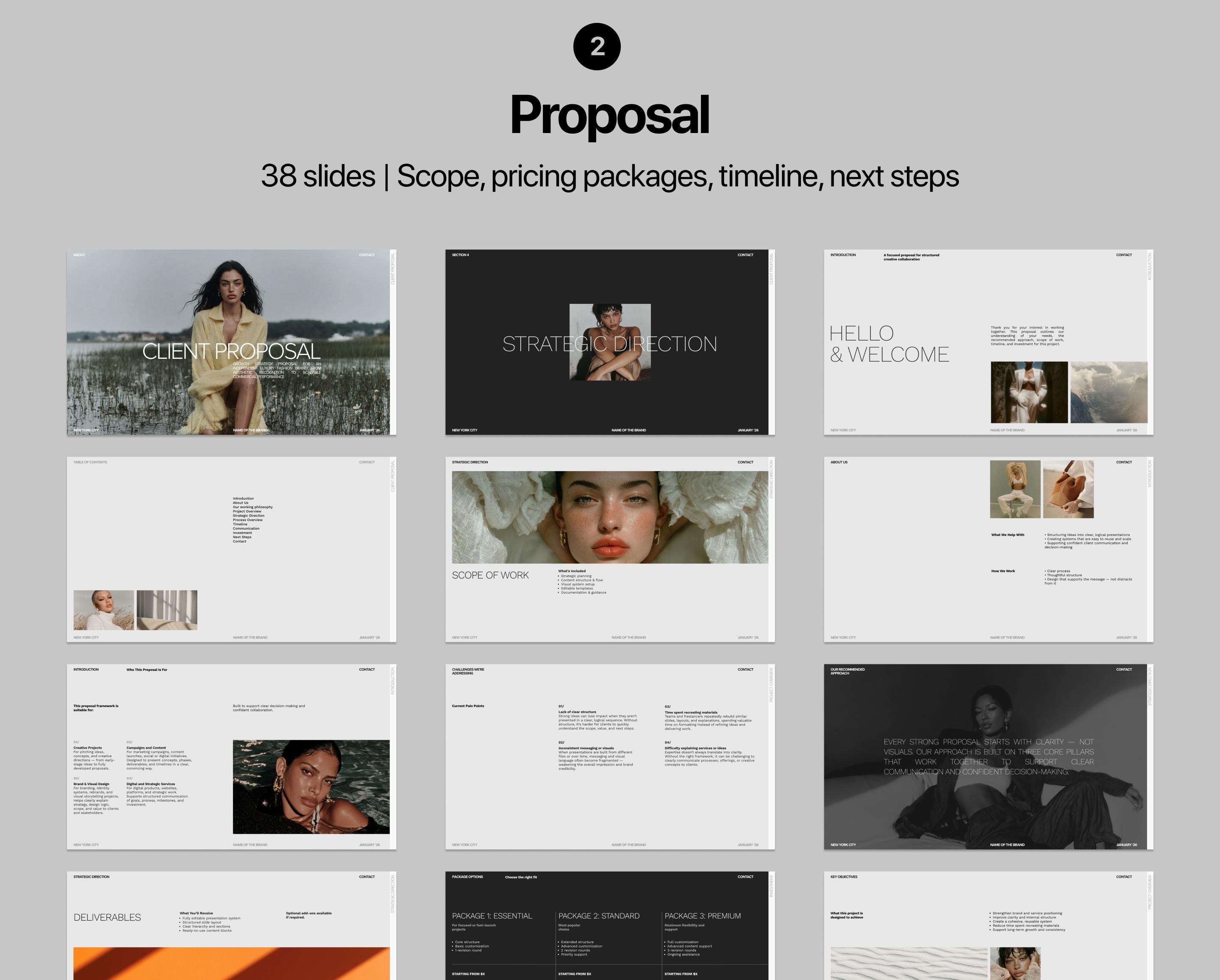 Pitch Deck + Client Proposal Bundle | Minimal Business Canva Templates for Creative Studios, Brands & Startups