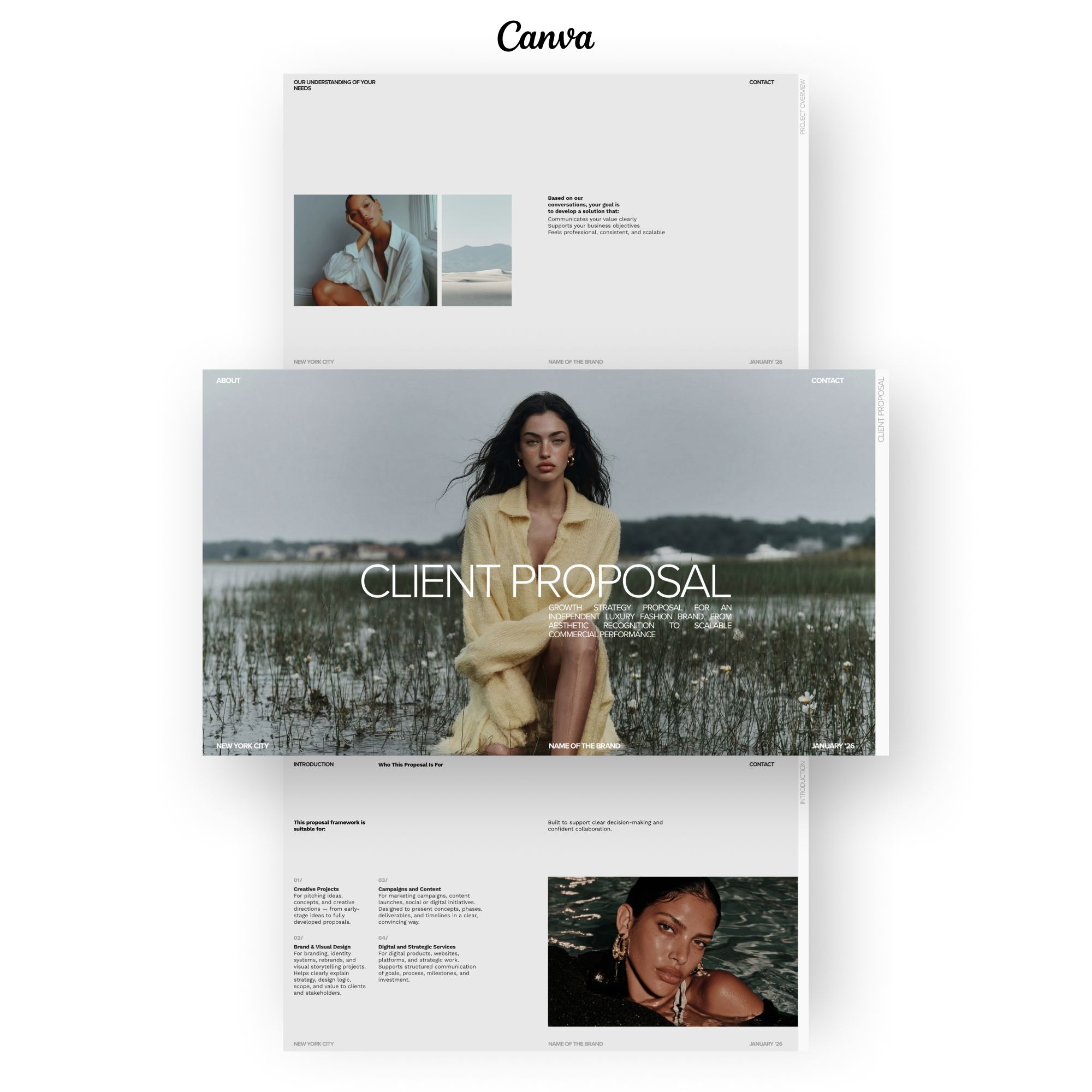 Client Proposal Canva Template, Brand Presentation, Modern Business Pitch Deck
