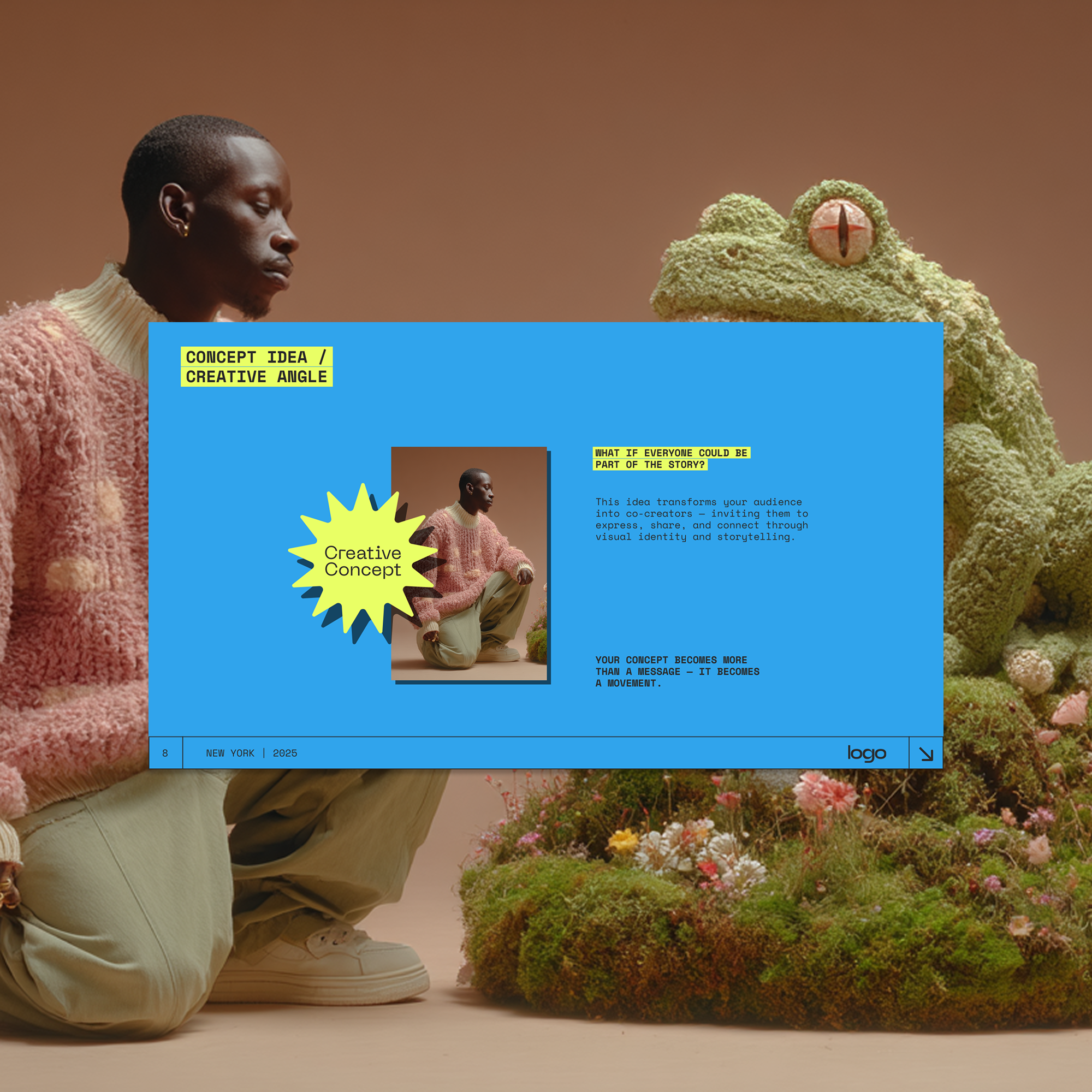 Pitch Deck Template | Creative Campaign & Concept Canva Presentation for Brands and Agencies