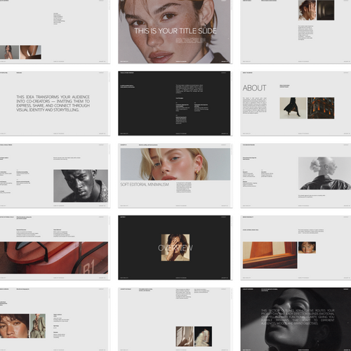 Creative Pitch Deck Template | Minimal Business Canva Presentation for Brands & Projects