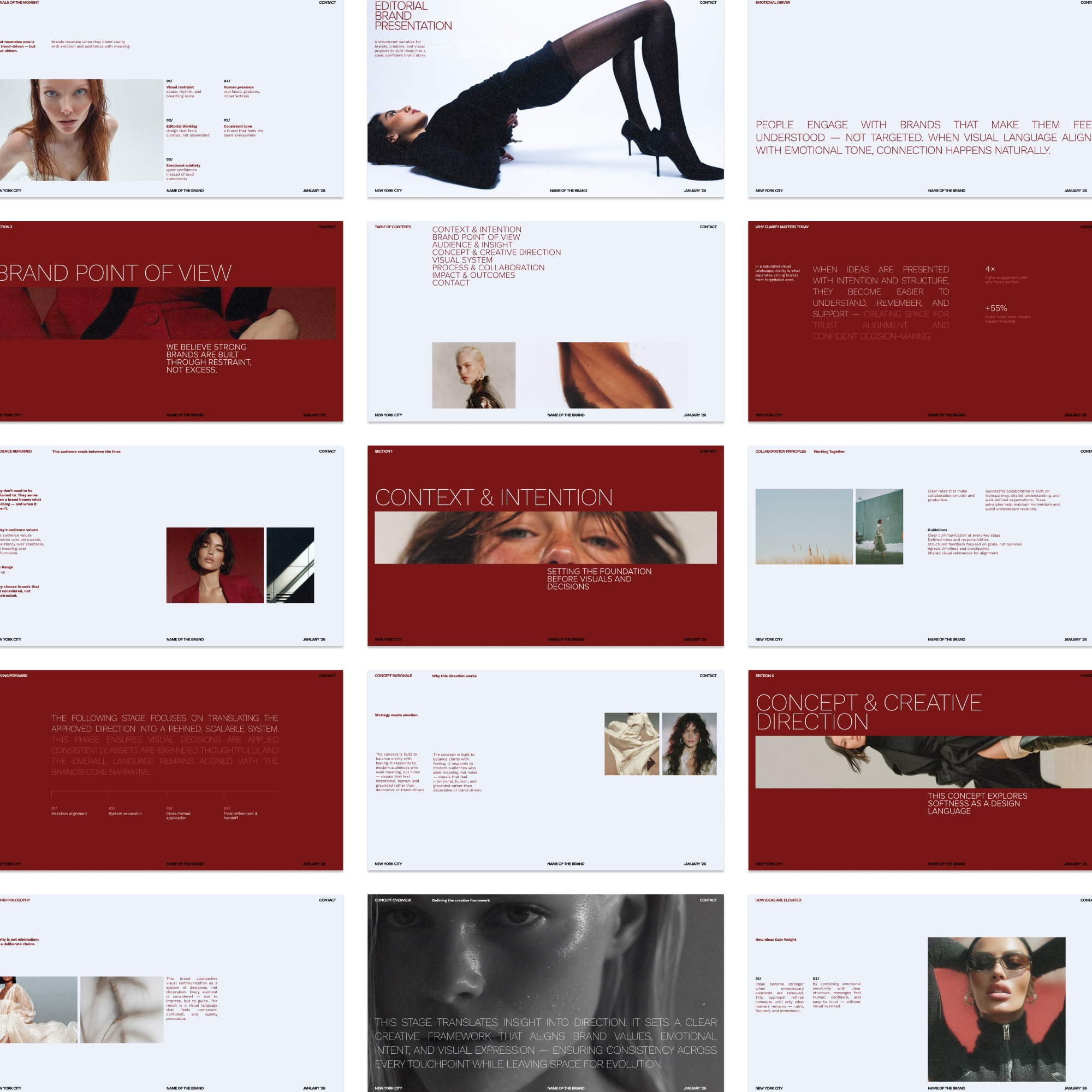 Brand Strategy & Business Direction Deck | Minimalist Canva Template for Startups and Design Studios